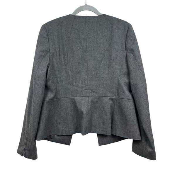 Talbots Womens Wool Blend Blazer Collarless Lined Zip Up Heather Gray Size 10 - Picture 5 of 6